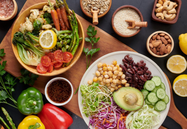 healthy salad placed on the plate