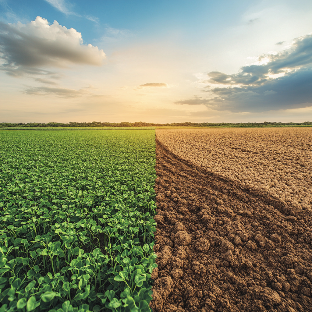 Contrast of fertile land