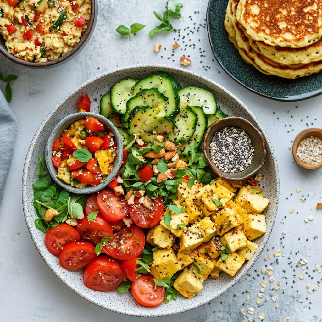 "Healthy vegan Buddha bowl"

