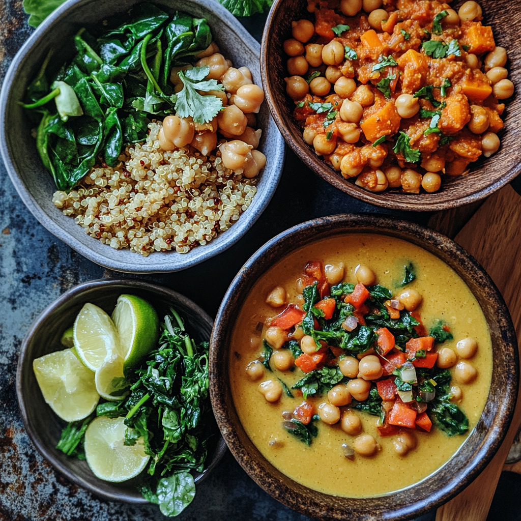 Vibrant chickpea vegan meal"