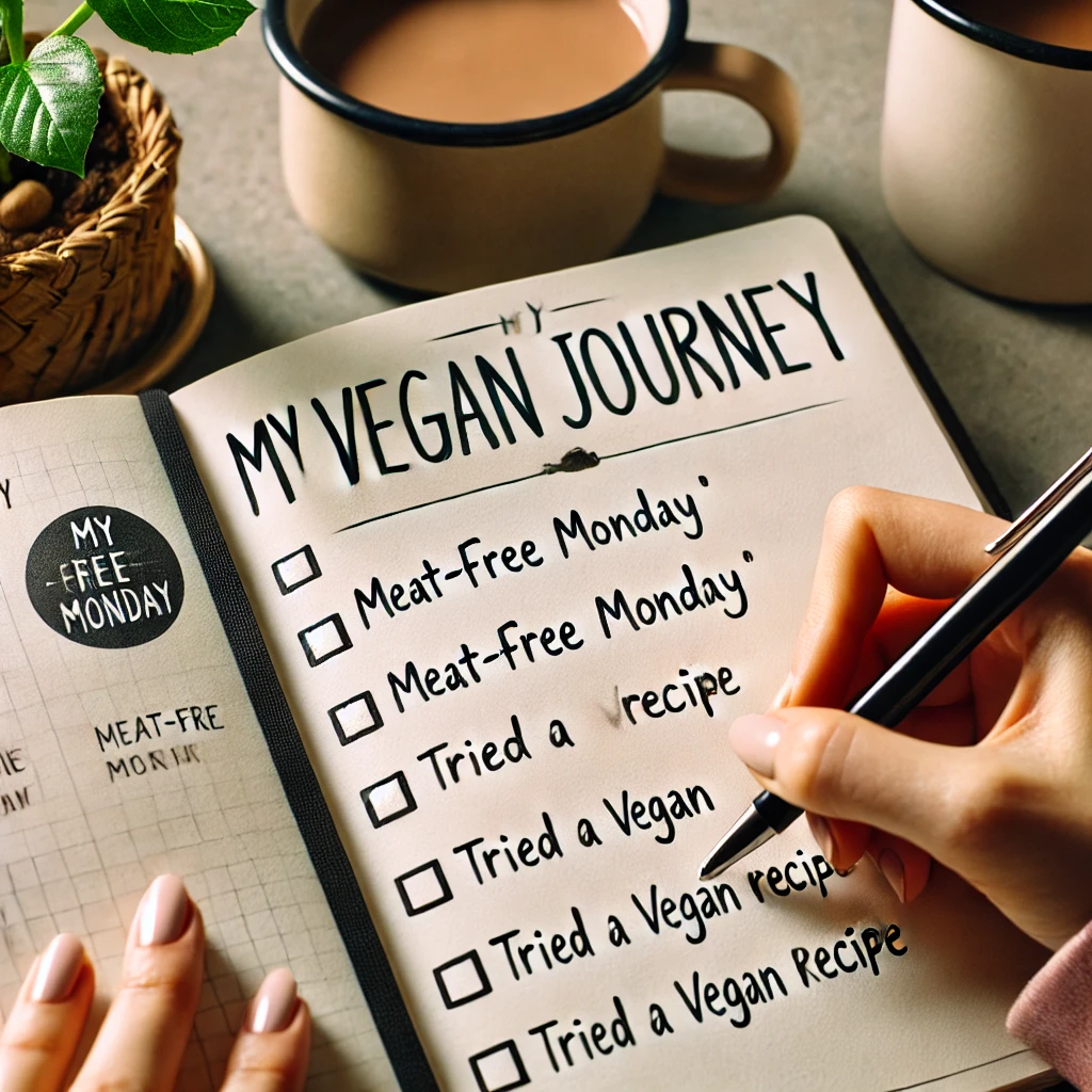 Vegan journey checklist notebook"