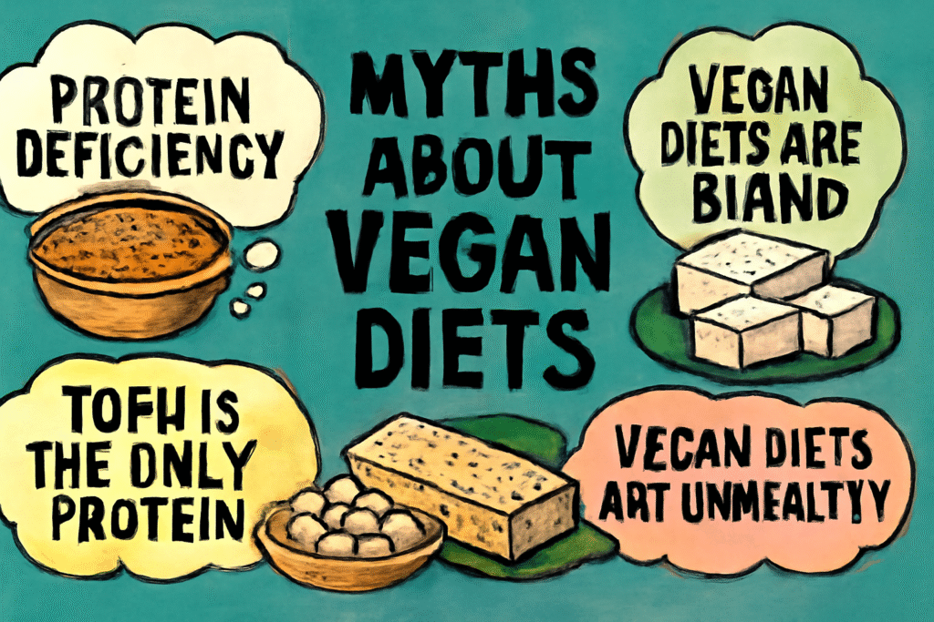 Vegan diet myths infographic