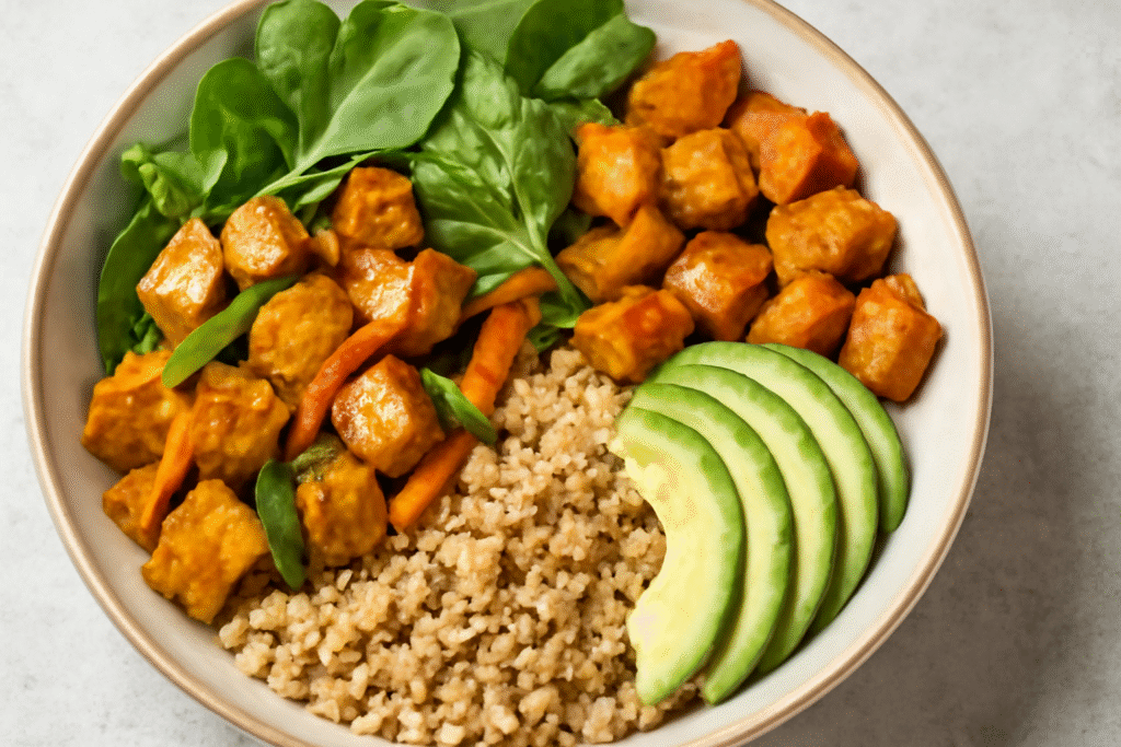 Healthy vegan quinoa bowl