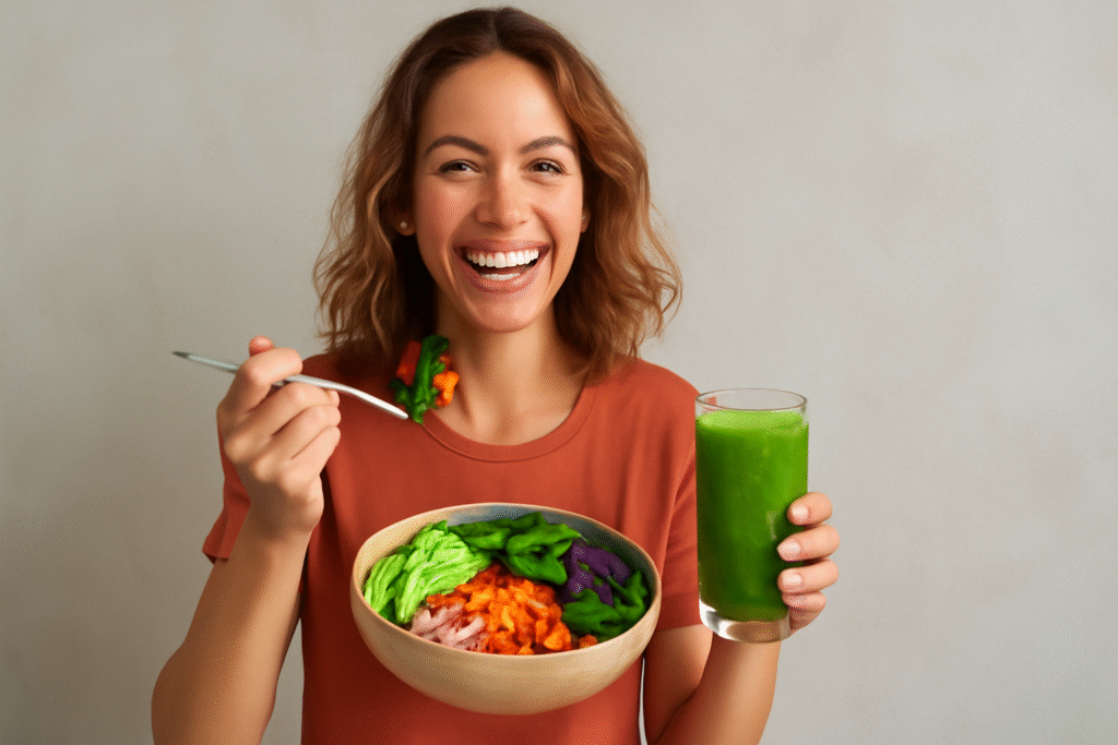 Healthy vegan meal scene