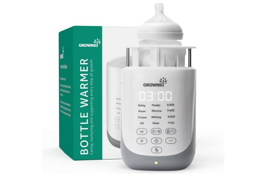  GROWNSY Nutri Bottle Warmer with Innovative Auto-Lift Feature, 10-in-1 Fast Baby Bottle Warmer with Night Light, Retain Nutrients Milk Warmer for...