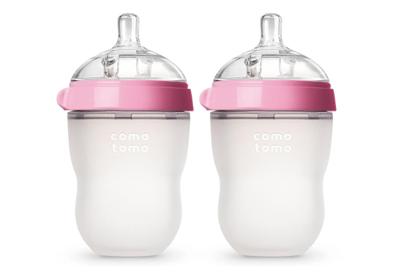 Comotomo Baby Bottle Double Pack, Pink, 8oz