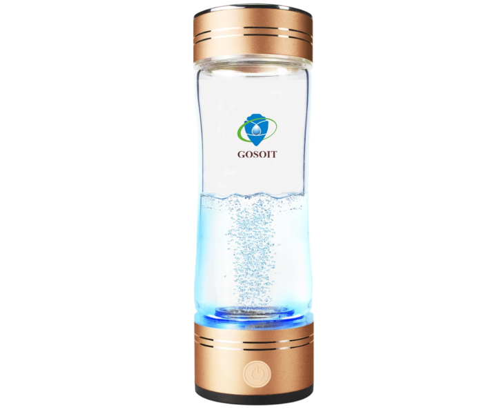  GOSOIT Hydrogen Water Bottle Hydrogen Alkaline Water Generator Ionizer Hydrogen Rich Water Maker Machine with SPE and PEM Technology (Gold)