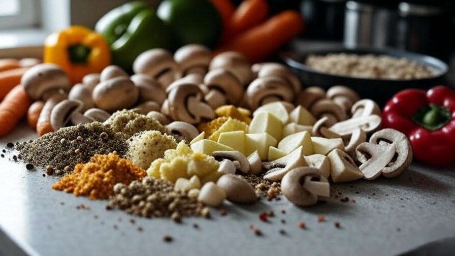 Healthy ingredients for vegan rib fingers