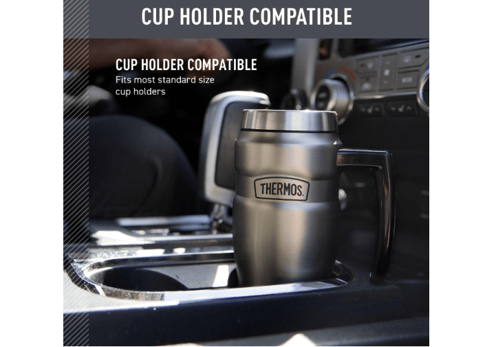 THERMOS Stainless King Vacuum-Insulated Travel Mug, 16 Ounce, Matte Stainless Steel