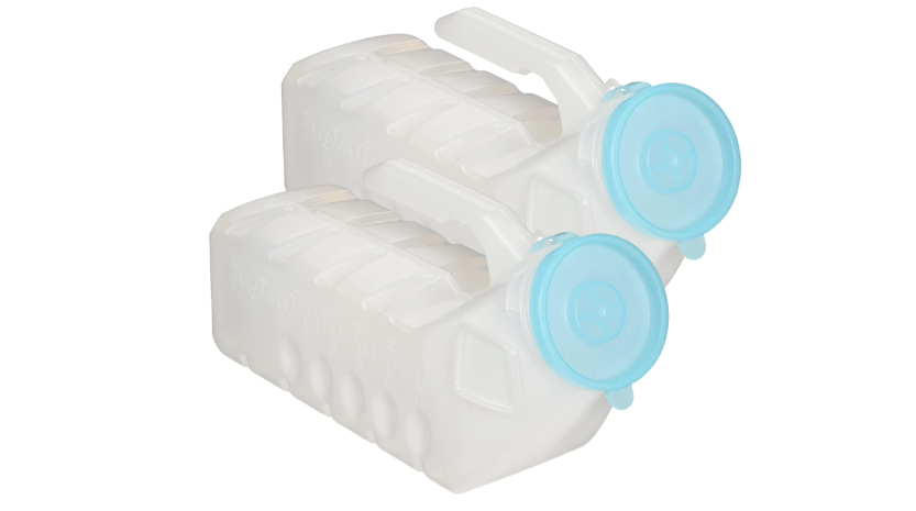 MedVance- Urinals for Men 1000ml with Glow in The Dark Spill Proof Pop Cap Lid, Plastic Pee Bottles for Men, Male Urinals, Pee Container Men, Portable...