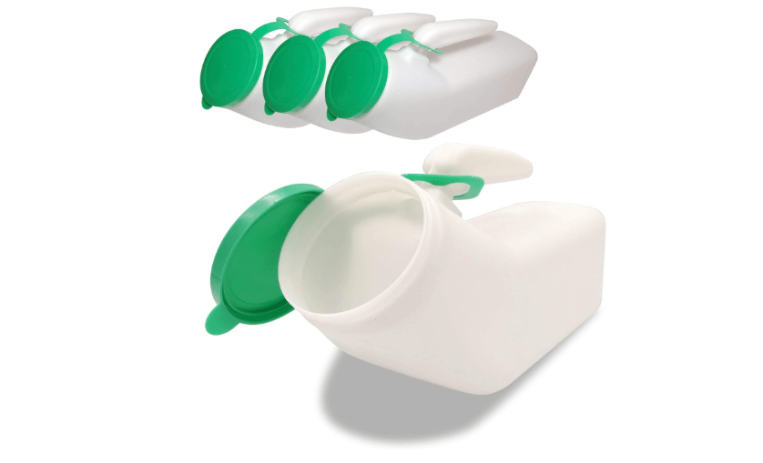 JJ CARE Urinals for Men - Pack of 4-1000ml Plastic Urine Bottles for Men, Spill Proof, Portable Male Urinal Bottle for Car, Elderly & Incontinence -...