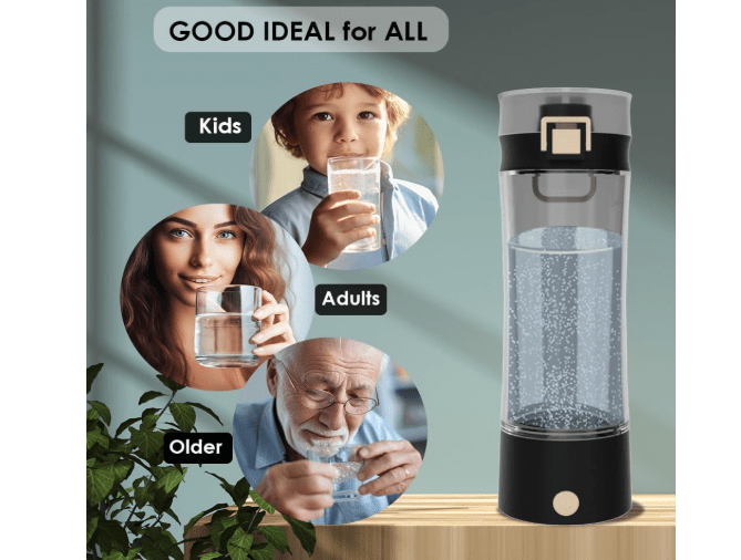 
GOSOIT Hydrogen Water Bottle Hydrogen Alkaline Water Generator Ionizer Hydrogen Rich Water Maker Machine Rechargeable and Portable with SPE and PEM