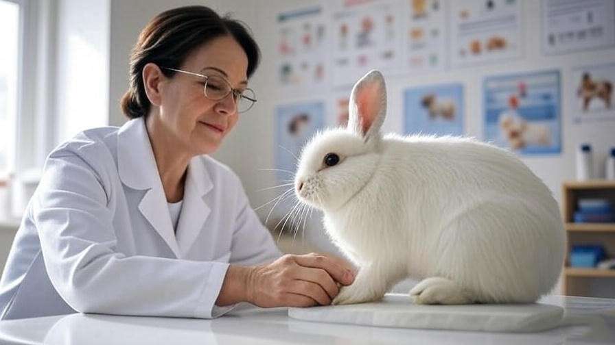 Veterinarian providing rabbit health advice on asparagus