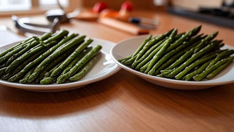 Comparison of mushy vs crisp frozen asparagus to avoid cooking mistakes
