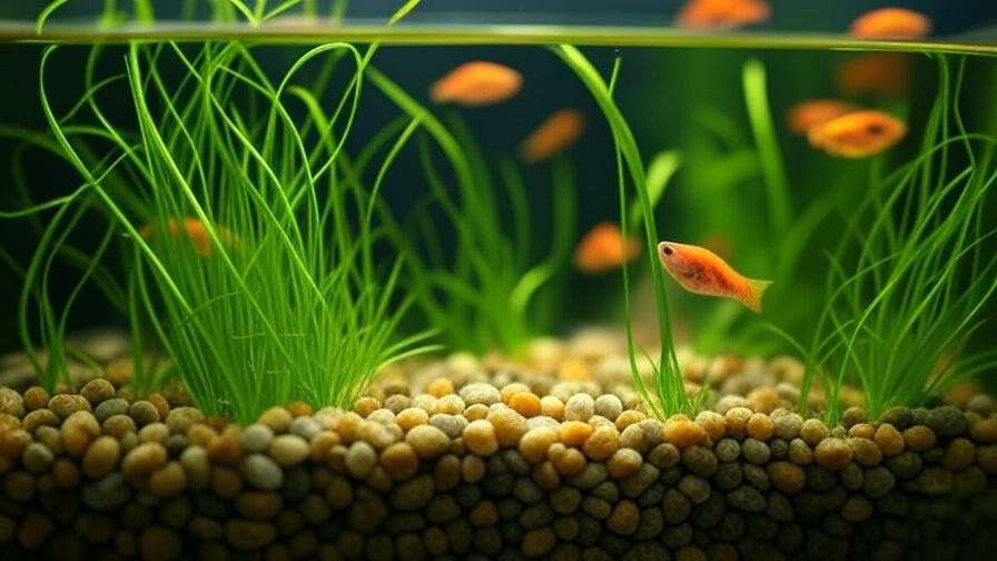 Ember Tetras in a nano aquarium with dwarf hairgrass and natural substrate