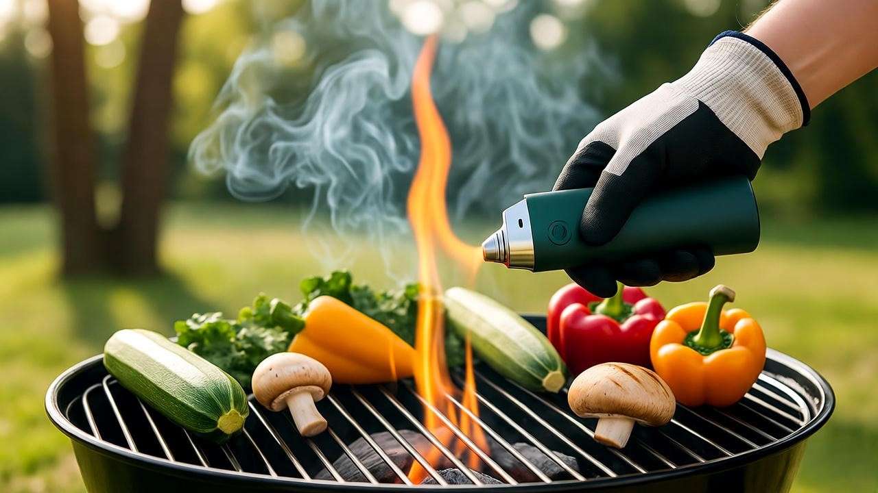 Safe and effective use of eco-friendly lighter for BBQ grill ignition.