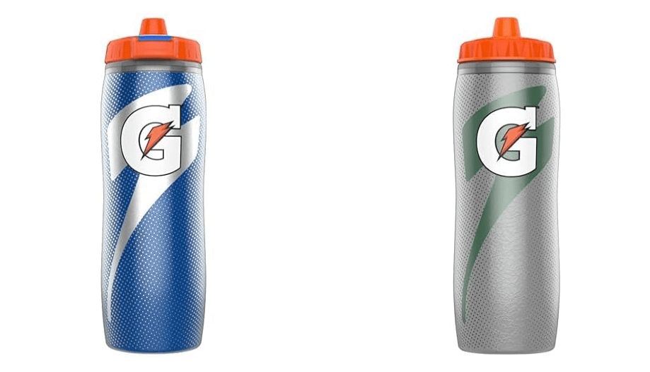  Gatorade Insulated 30oz Squeeze Bottles, Blue and Silver
