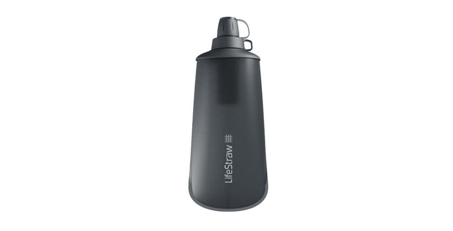  LifeStraw Peak Series - Collapsible Squeeze Bottle Water Filter System – 650ml for Trail Running, Through Hiking, Travel, Cycling, and Fishing, Dark...