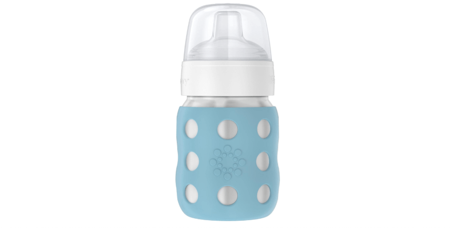  Lifefactory 8-Ounce Stainless-Steel Vacuum-Insulated Wide-Neck Baby Bottle with Sippy Nipple, Denim (LS2251WDE4)
