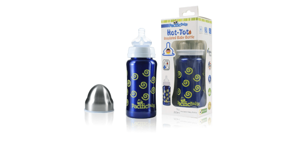  Pacific Baby Hot-Tot Insulated Stainless Steel Infant Baby Eco Feeding Bottle Anti-Colic Nipple 7 Ounce