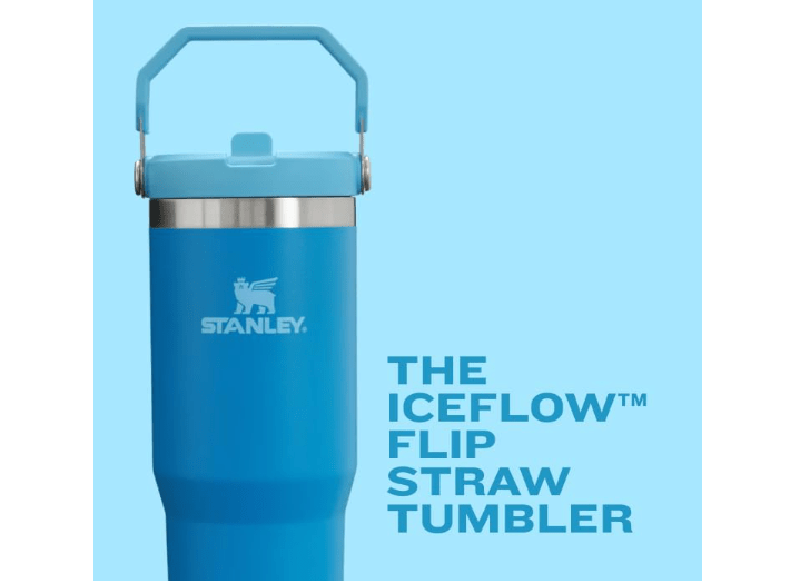 
Stanley IceFlow Flip Straw Tumbler with Handle 20 oz | Twist On Lid and Flip Up Straw | Leak Resistant Water Bottle | Insulated Stainless Steel |BPA-Free | Ash