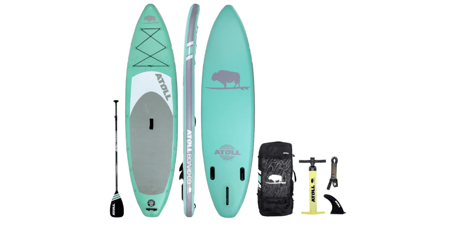  Atoll Inflatable Paddle Board with Premium SUP Stand Up Paddle Board Accessories & Back Pack, Non-Slip Comfort Deck for Unisex Adult