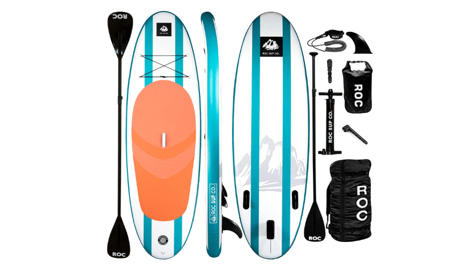  Roc Inflatable Stand Up Paddle Boards with Premium SUP Paddle Board Accessories, Wide Stable Design, Non-Slip Comfort Deck for Youth & Adults