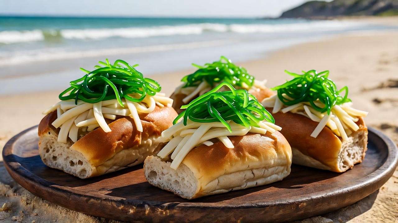 Vegan Southern Rock Lobster rolls with seaweed slaw, South Australian plant-based recipe.