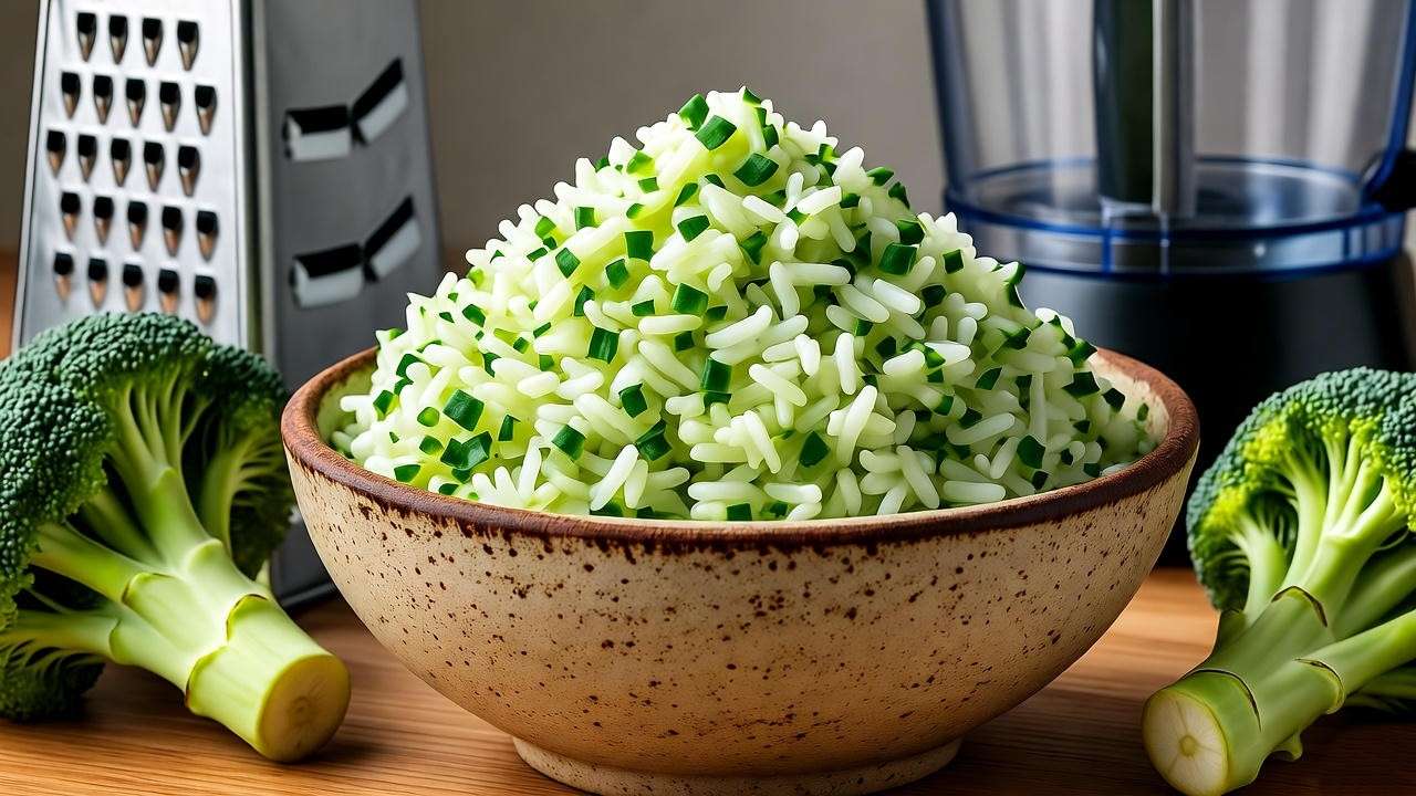 Close-up of riced broccoli in a bowl, perfect for plant-based cooking