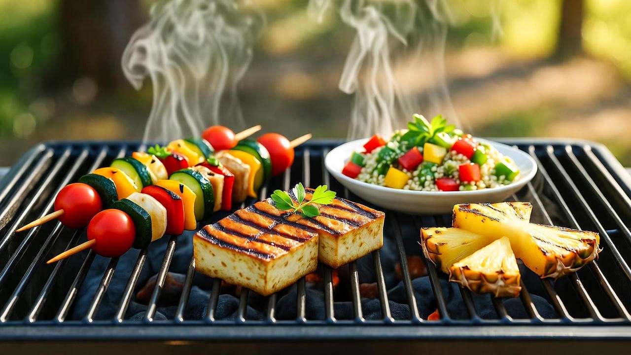 Delicious plant-based BBQ menu ideas for appetizers, mains, and desserts.