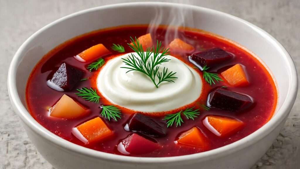 root veggies in borschtn