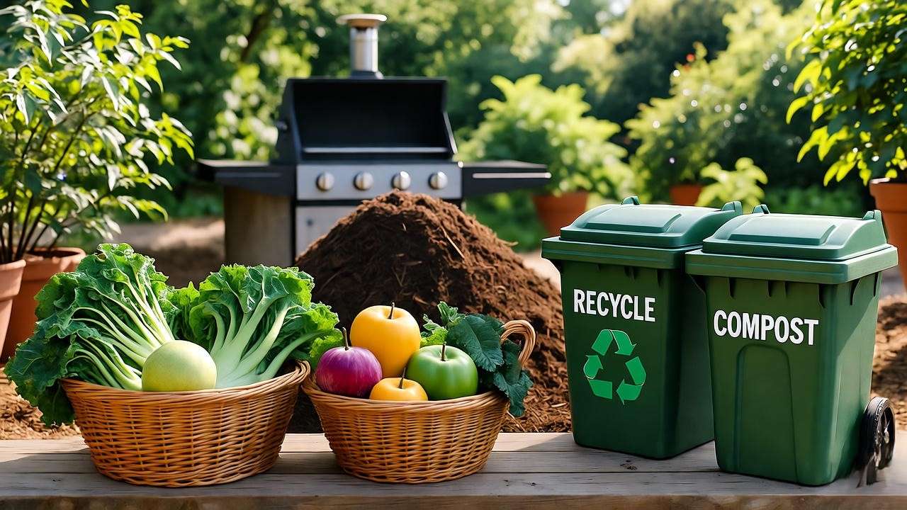 Sustainable sourcing and waste-minimizing tips for plant-based BBQ buffet.