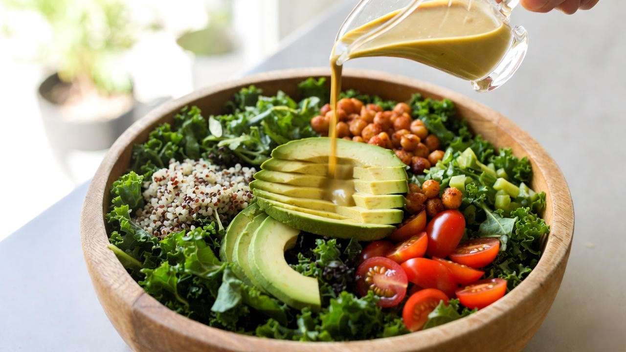Superfood kale quinoa salad – vegan and gluten-free at Emerald Loop Chicago