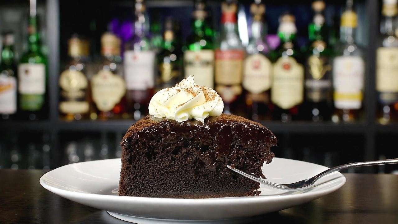 Vegan dark chocolate Guinness cake at Emerald Loop Bar & Grill Chicago