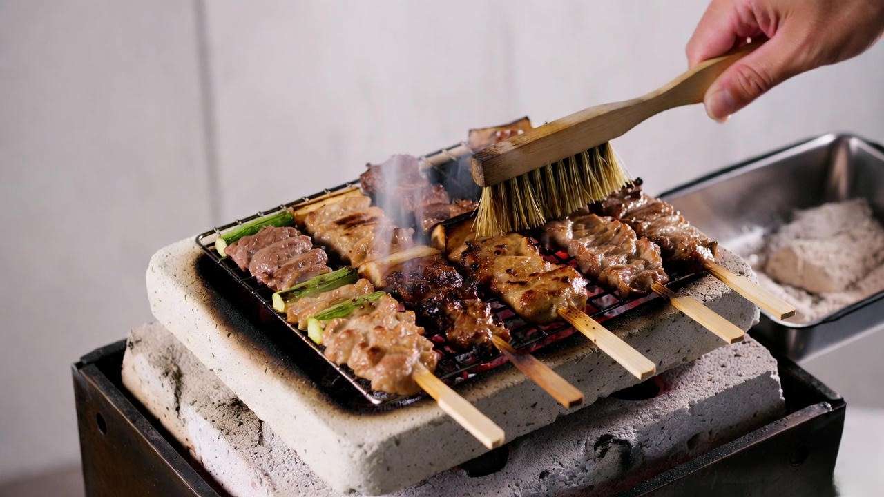 Proper cleaning and maintenance of diatomite yakitori grill after use