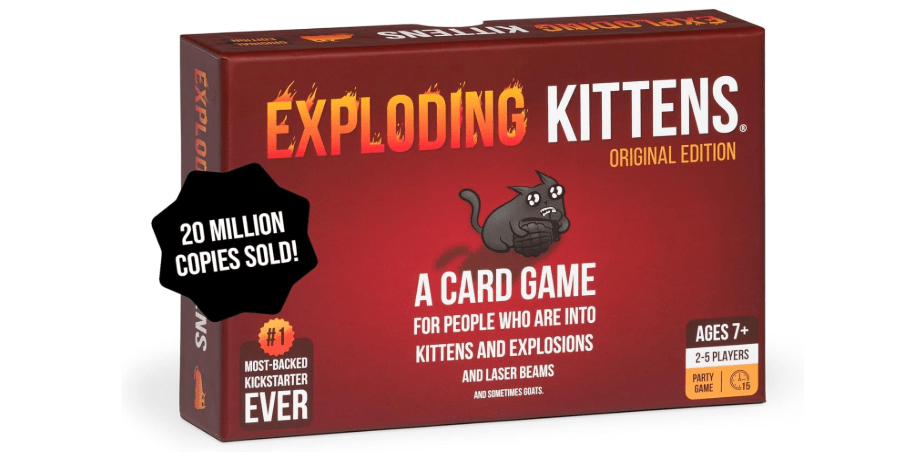 Exploding Kittens Original Edition - 2-5 Players - Ages 7+ - 15 Minutes to Play - High Stakes Card Game - Party Game, Family Game Night, Kid and Adult Card Game