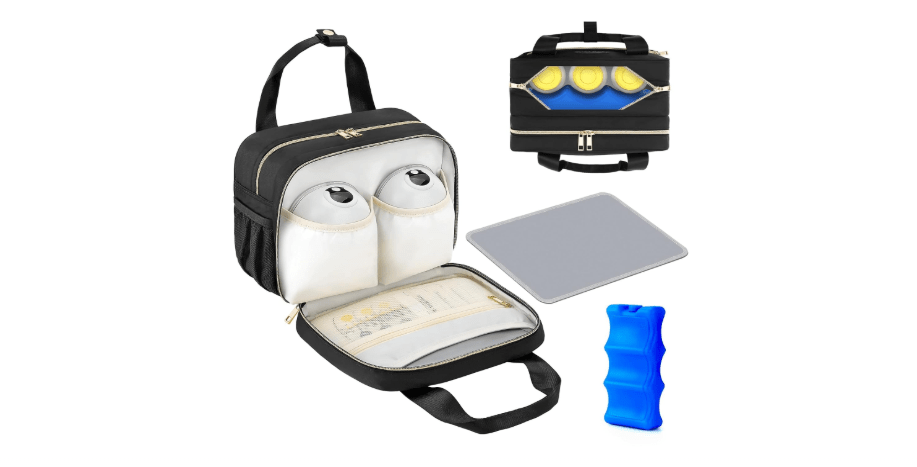 PIIOSER Breastmilk Cooler Bag with Ice Pack, Compatible with Wearable Breast Pumps & Accessories - Portable Pumps Carrying Case for Nursing &...