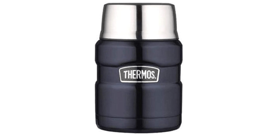  THERMOS Stainless King Vacuum-Insulated Food Jar with Spoon, 16 Ounce, Midnight Blue