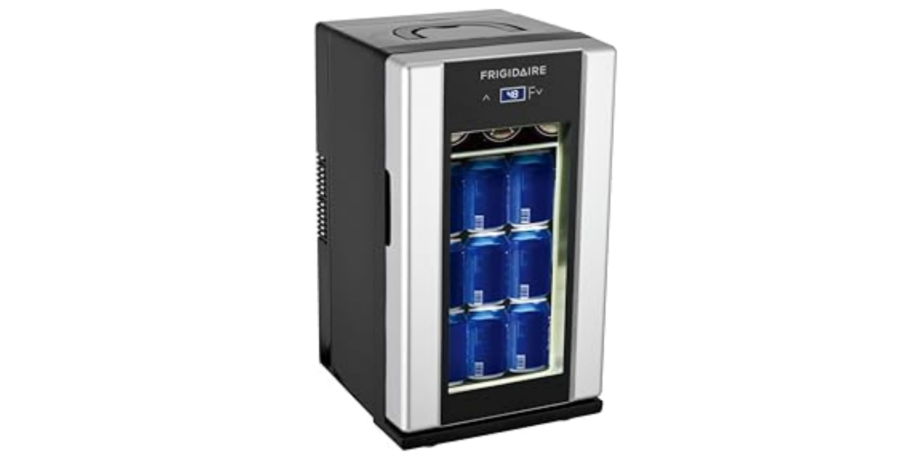 Frigidaire EFMIS567_AMZ, Retro Mini Drink Fridge. 18 Cans Or 4 Wine Bottles, Thermoelectric Drink Fridge- Stainless