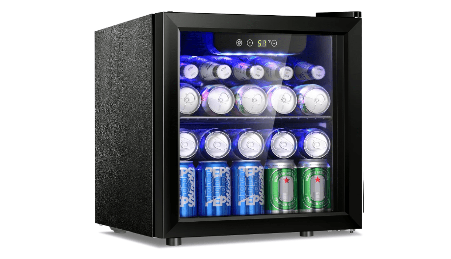 Antarctic Star 12 Bottle/48 Can Beverage Refrigerator, Wine Cooler/Cabinet, Mini Drink Fridge, Clear Front Glass Door Counter Top Red Cellar Beer Soda Bar...
