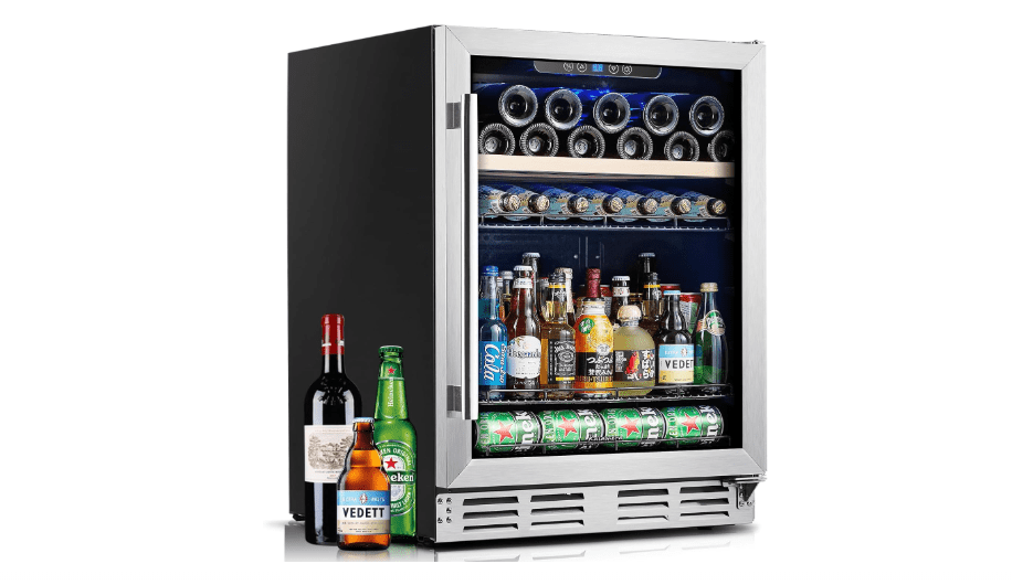 Kalamera Mini Fridge Beverage and Wine Cooler Built-in or Freestanding - 118 Cans & 16 Bottles Capacity Wine Refrigerator Cooler