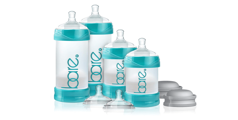 Bare Air-Free Starter Set feeding system with Easy-latch (for baies fed with baby bottles) by Bittylab. Airfree technology cuts down on reflux, colic, gas,...