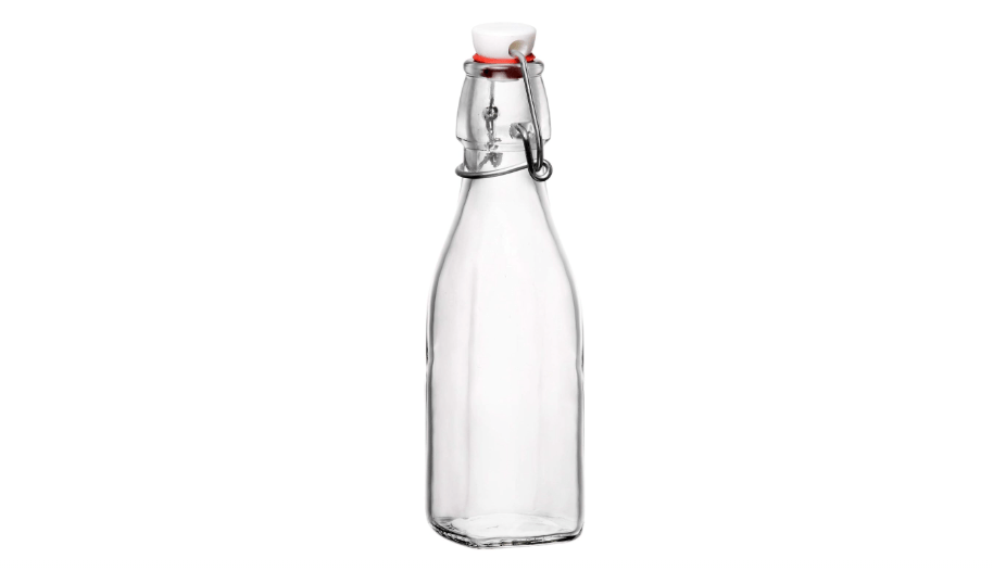 Bormioli Rocco Swing Bottle - 8.5 oz, Recyclable Glass with Airtight Seal - BPA-Free & Dishwasher Safe - Ideal for Infused Drinks, Juices, Oils -...