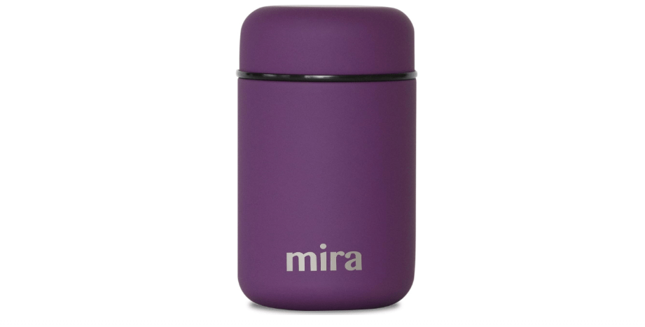  MIRA Insulated Food Jar Thermo for Hot Food & Soup, Compact Stainless Steel Vacuum Lunch Container for Meals To Go - 13.5 oz, Purple