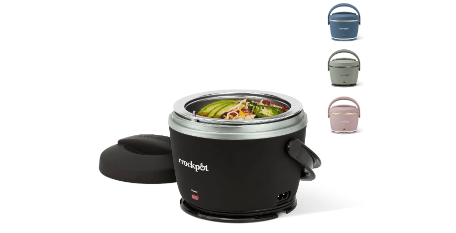 Crock-Pot Electric Lunch Box 20-Ounce Portable Food Warmer Black Licorice Perfect for Travel On-the-Go & Office Use | Stylish Spill-Free &...