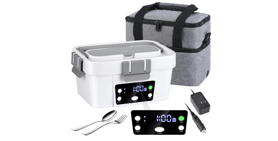 Cordless Electric Lunch Box 16,000mAh – Smart Automatic Heating, 1.6L Portable Food Warmer (212°F Max), Rechargeable Battery-Powered Hot Meal Container for...