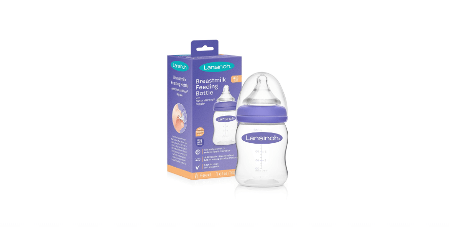 Lansinoh Momma Breastmilk Feeding Bottle with NaturalWave Slow Flow Nipple, 5 Ounces