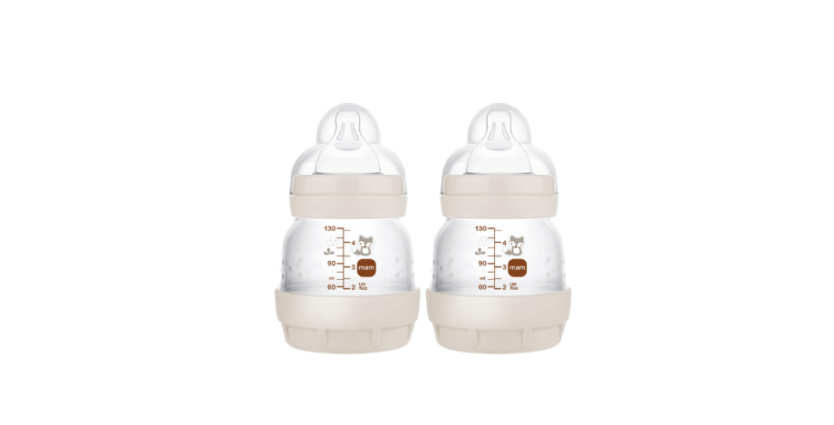  MAM Easy Start Anti-Colic Baby Bottles, Extra Slow Flow, Breastfeeding-Like Silicone Nipple Bottle, Reduces Colic, Gas, & Reflux, Easy-to-Clean,...