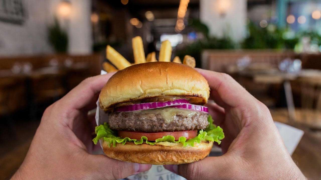Beyond Burger with vegan cheese at Emerald Loop Bar & Grill Chicago