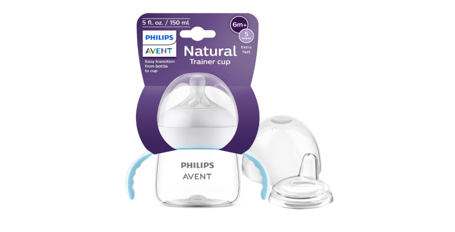 Philips Avent Natural Trainer Cup with Extra Fast Flow Natural Response Nipple (Flow 5) and Soft Spout, 5oz, SCF263/01